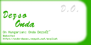 dezso onda business card